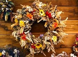 natural decoration of fall wreath