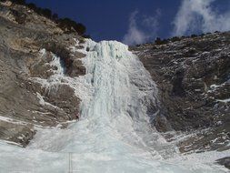 ice climbing on the icefall, switzerland