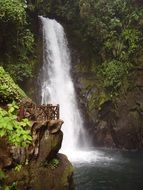 waterfall in tropical forest in costa rica