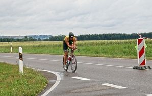 cyclist on the road in Erbach