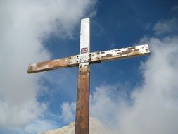 cross on the Alpine mountain summit