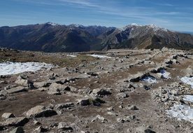 rocky plateau in mountain landscape, polish tatras