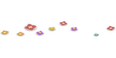 Clip art of cartoon colorful flowers
