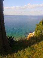 blue sea lagoon in summer, landscape, france, brittany