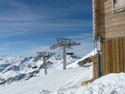ski lift in winter