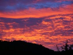 red fiery sunset afterglow