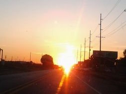 Sunset in the evening in summer