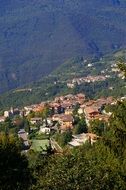 view from the mountain to the city in italy
