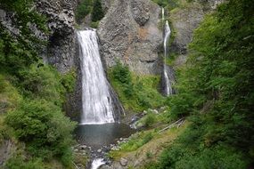 waterfall on the rocks in france
