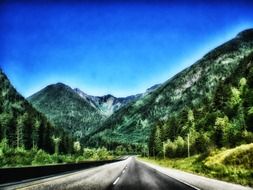 Beautiful and colorful landscape highway in the mountains of british columbia