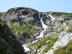 waterfall on the rocks, switzerland