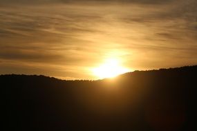 sunset over the forest area