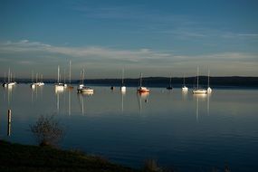 sailing ships on the lake in Bavaria