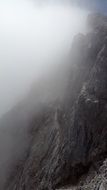 thick fog over watzmann in bavaria