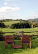 View of the chairs and meadows