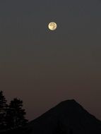 perfect landscape of bright moon over mountain in switzerland