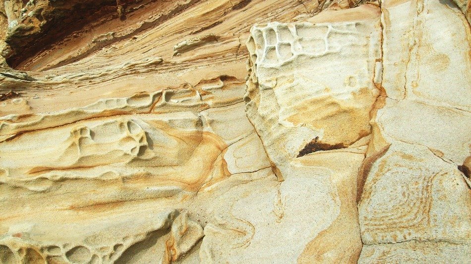 sandstone on the beach close-up