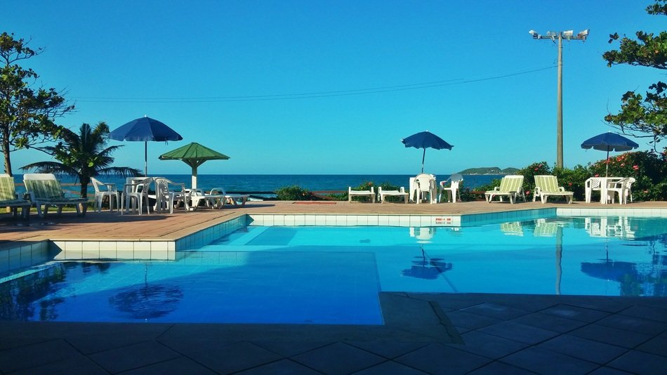 Beautiful pool with blue water in Santa Catarina, Brazil