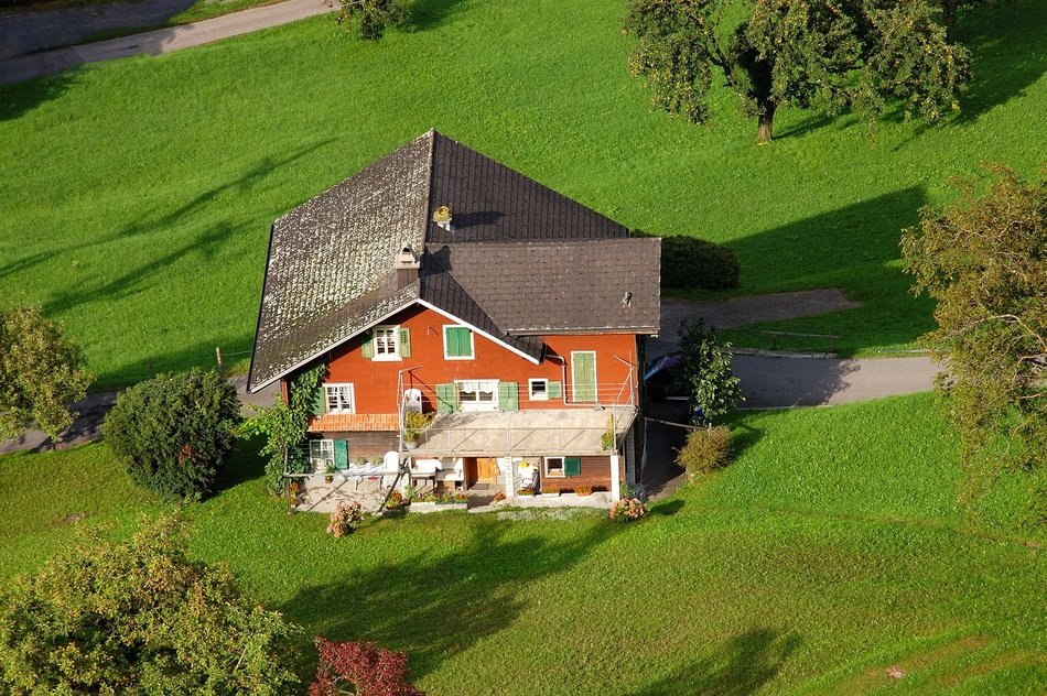 view of the house on a mountain farm