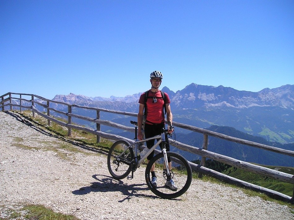cyclist in the mountains