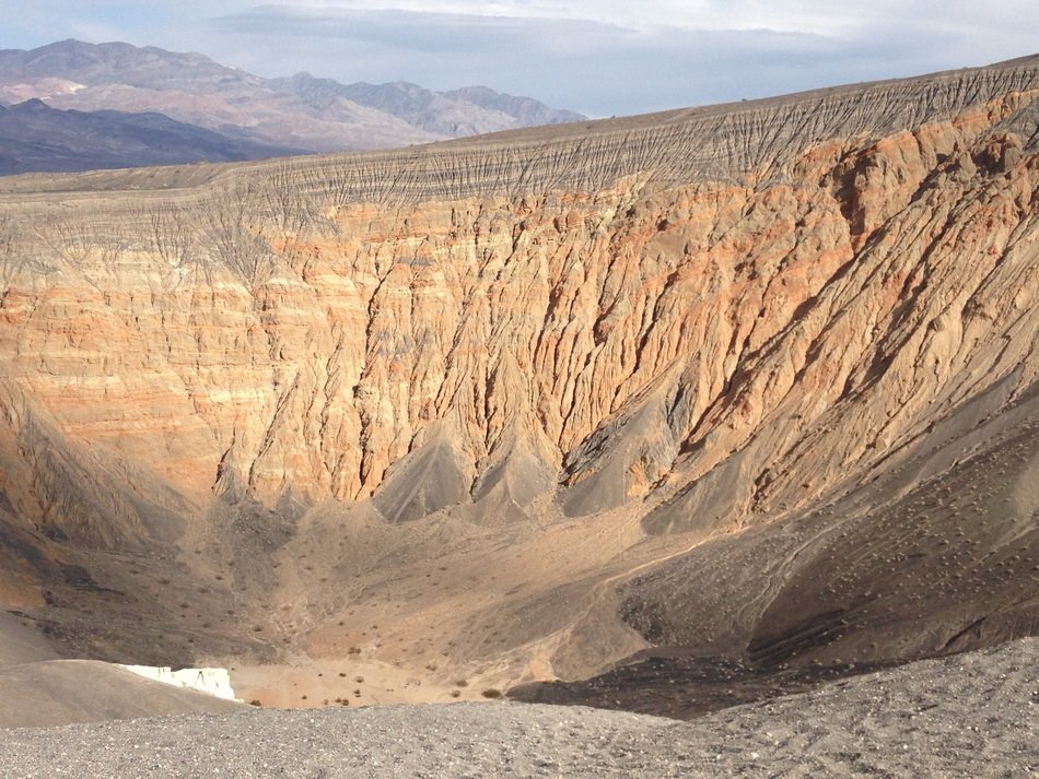 Ubehebe Crater in desert landscape, usa, california, death valley