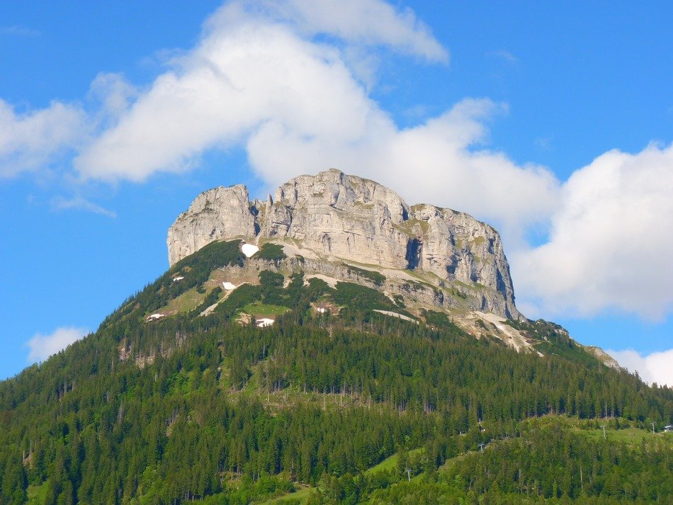 loose mountain against the blue sky