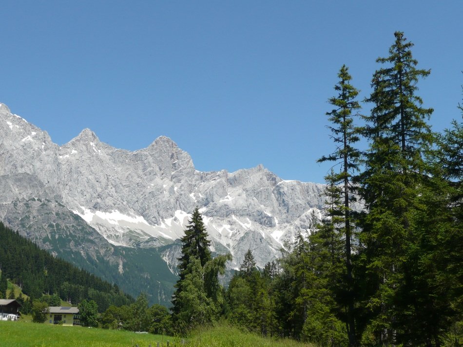 panorama of the picturesque mountains in austria