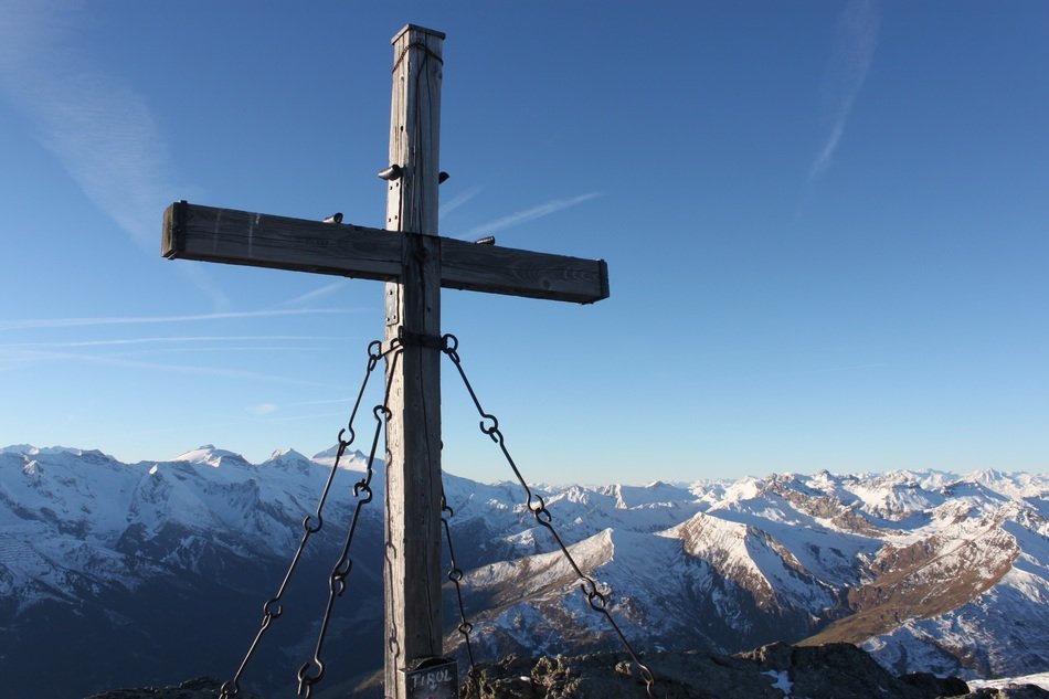 cross on rastkogel mountain