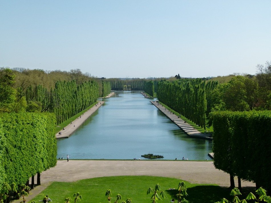 panorama of the pond in the park in france