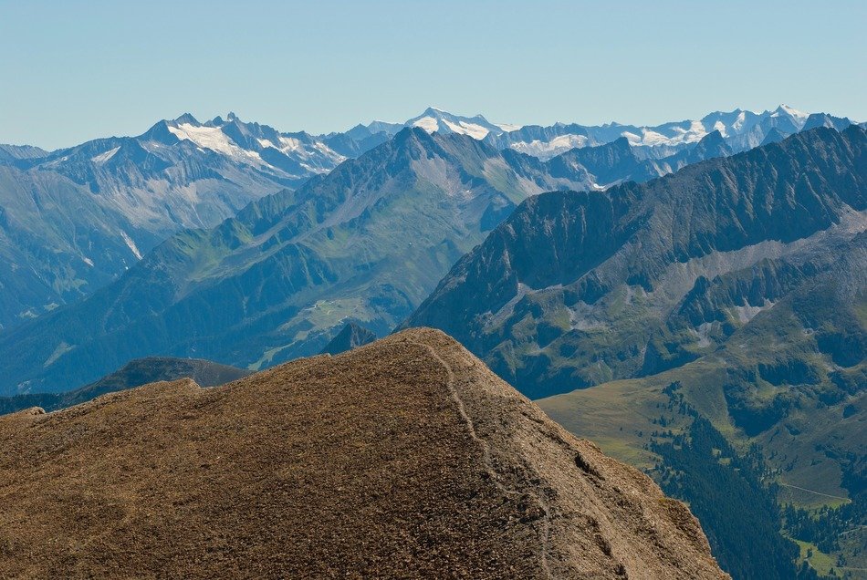 landscape of valley in the mountains of austria