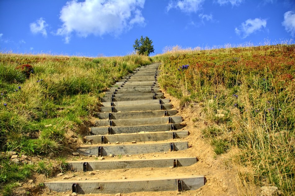 Steps to the mountain in Poland