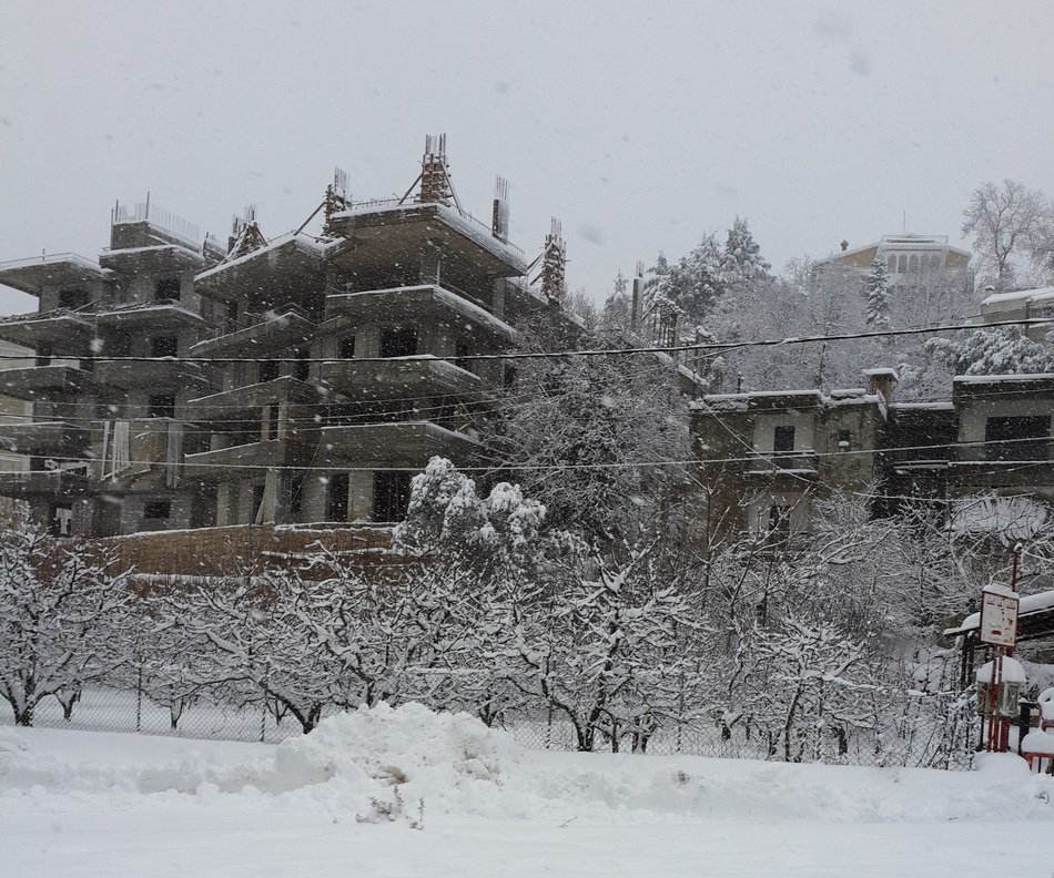 construction in winter