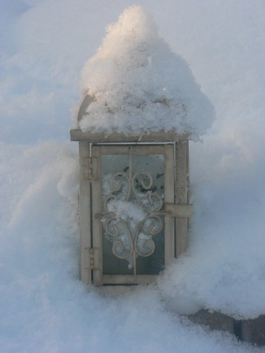 snow lantern in winter