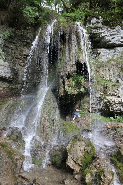 waterfall on rock in black forest