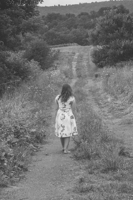 girl path wander walk female