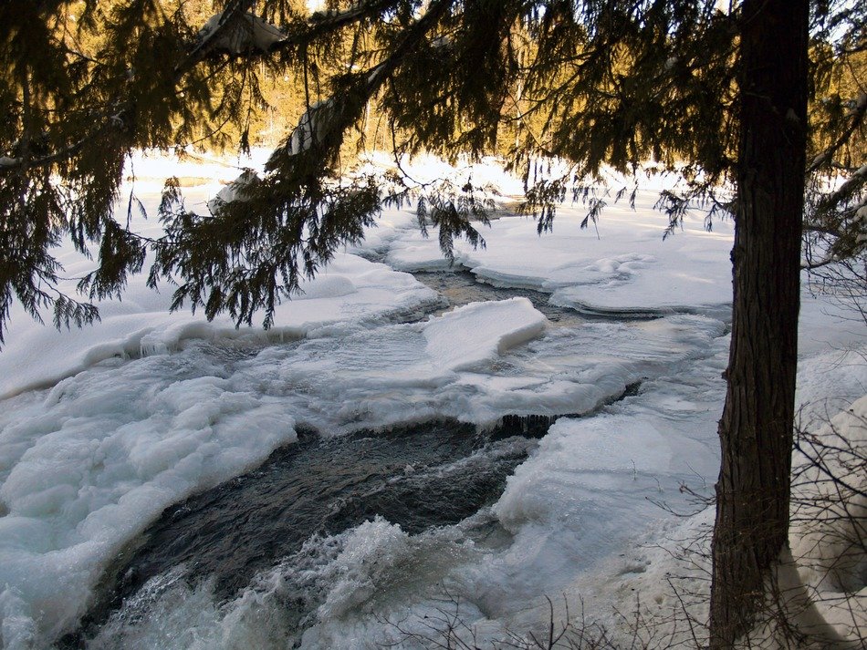 frozen river under the snow