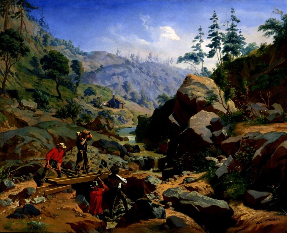 Beautiful and colorful landscape with Charles Christian Nahl