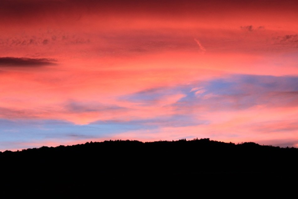 afterglow in the sky after sunset