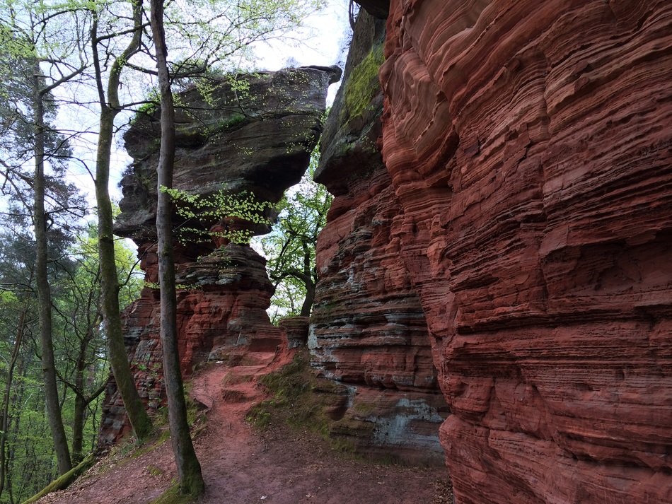 red rocks in nature in palatinate