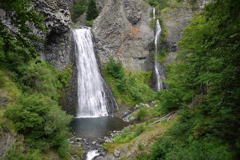 waterfall on the rocks in france