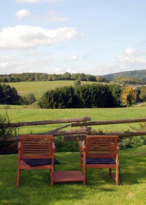 View of the chairs and meadows