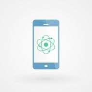 Smartphone and atom icon