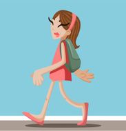 Girl Walking to School N2