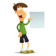 Boy Holding Report