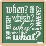 Green Blackboard With Question Words N2