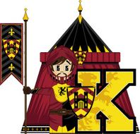 Medieval Knight Learning Letter K N17