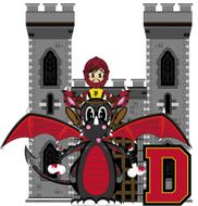 Soldier and Dragon Learning Letter D
