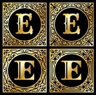 Old Paper with Decorative Letter E
