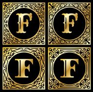 Old Paper with Decorative Letter F