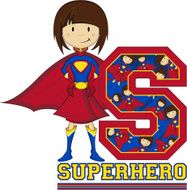 Superhero Girl Learning Letter S N3